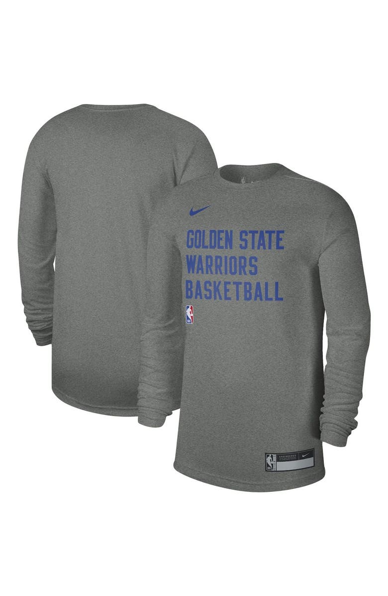 Nike Unisex Nike Heather Gray Golden State Warriors 2023/24 Legend On-Court Practice Long Sleeve T-Shirt, Main, color, Heather Gray