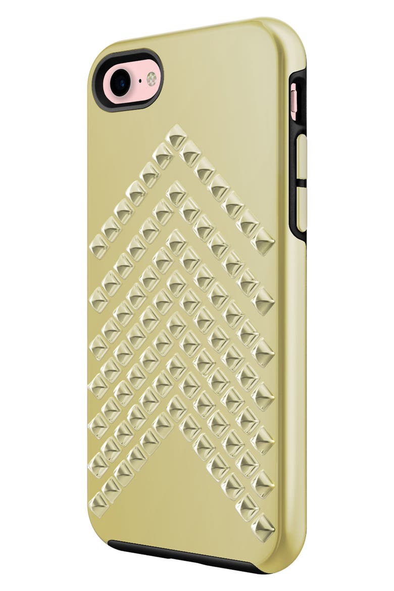 Chevron Stud iPhone 7 Case, Alternate, color, GOLD