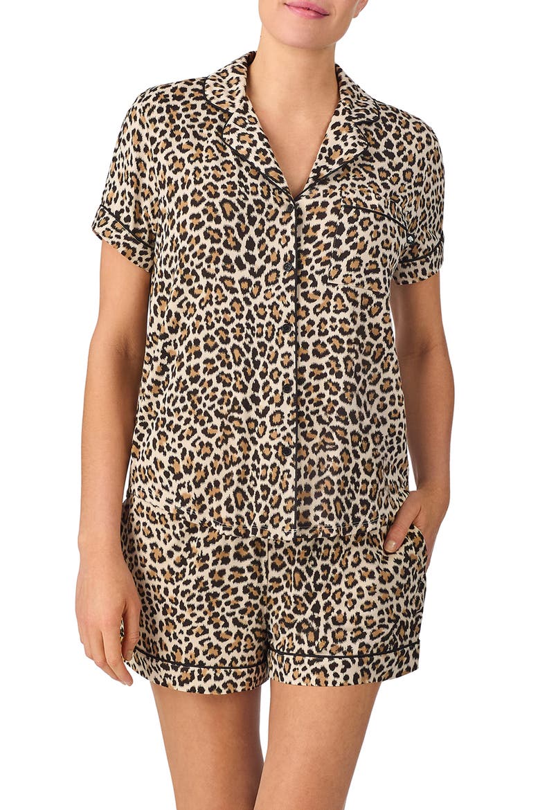 print short pajamas, Main, color, BROWN ANIMAL PRINT