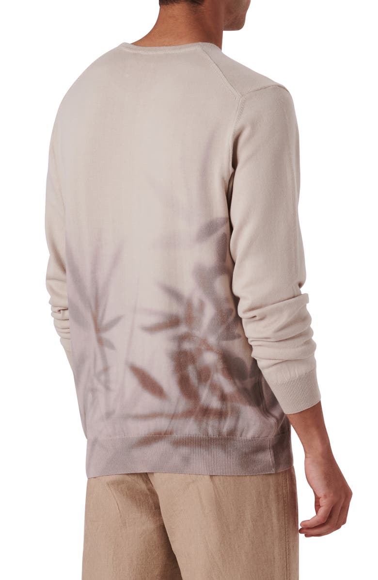 Bugatchi Leaf Print Cotton Sweater, Alternate, color, 