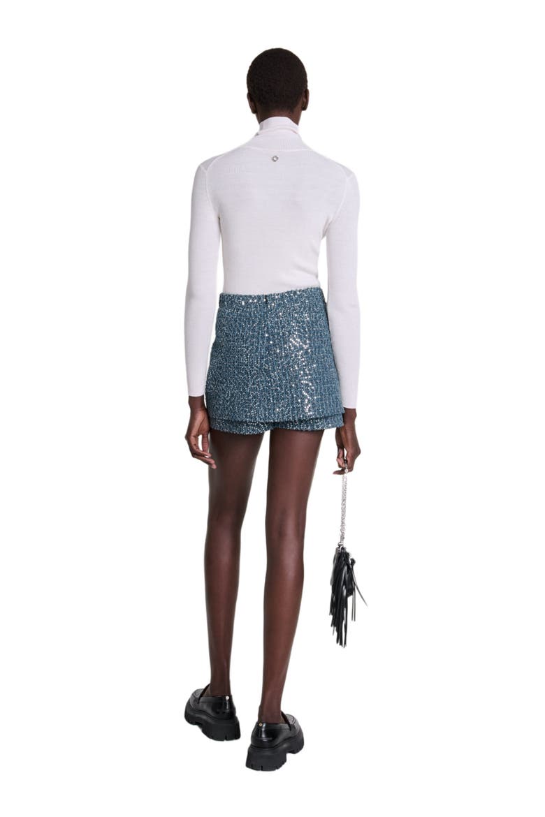 Tweed illusion shorts, Alternate, color, Blue silver