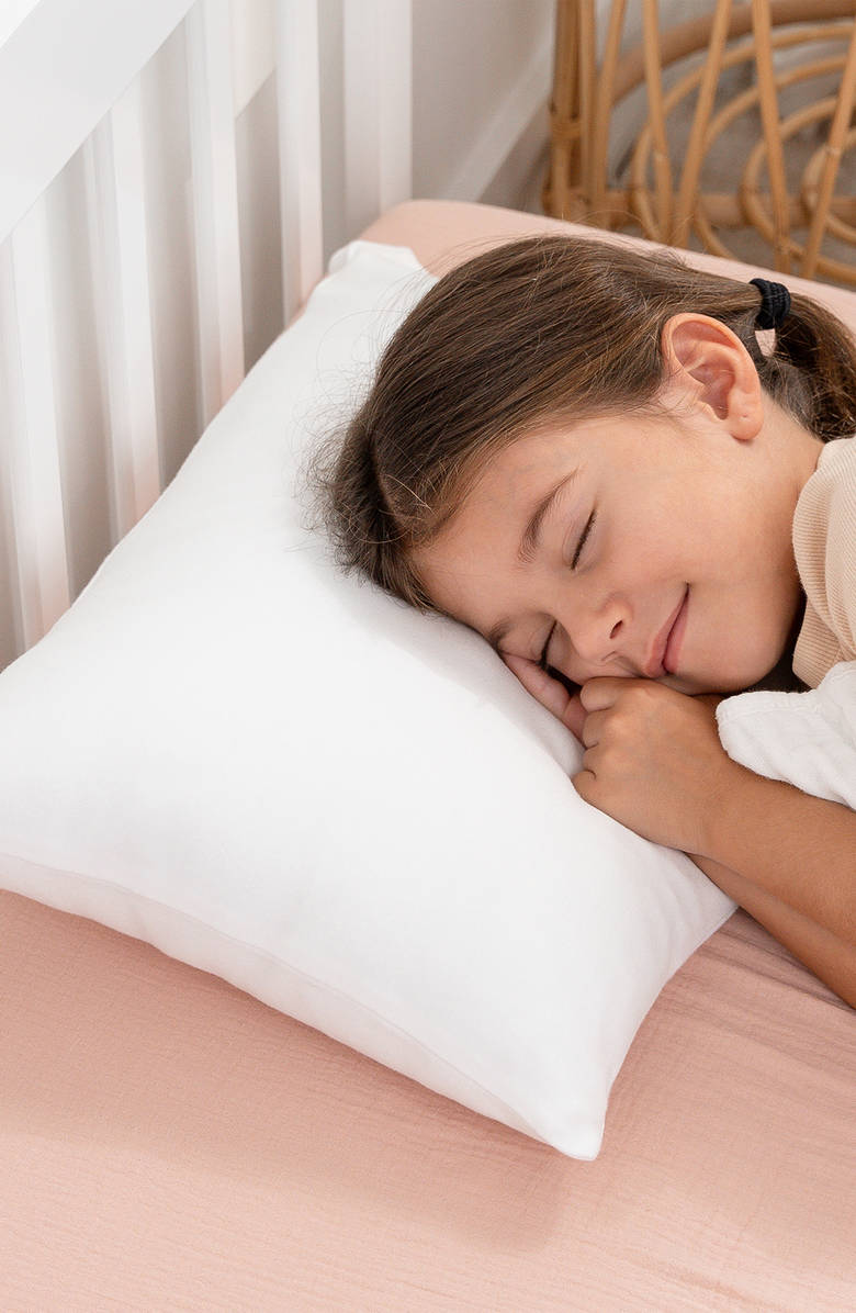 Comfy Cubs Toddler Pillows with Soft Cotton Pillow Case, Alternate, color, White