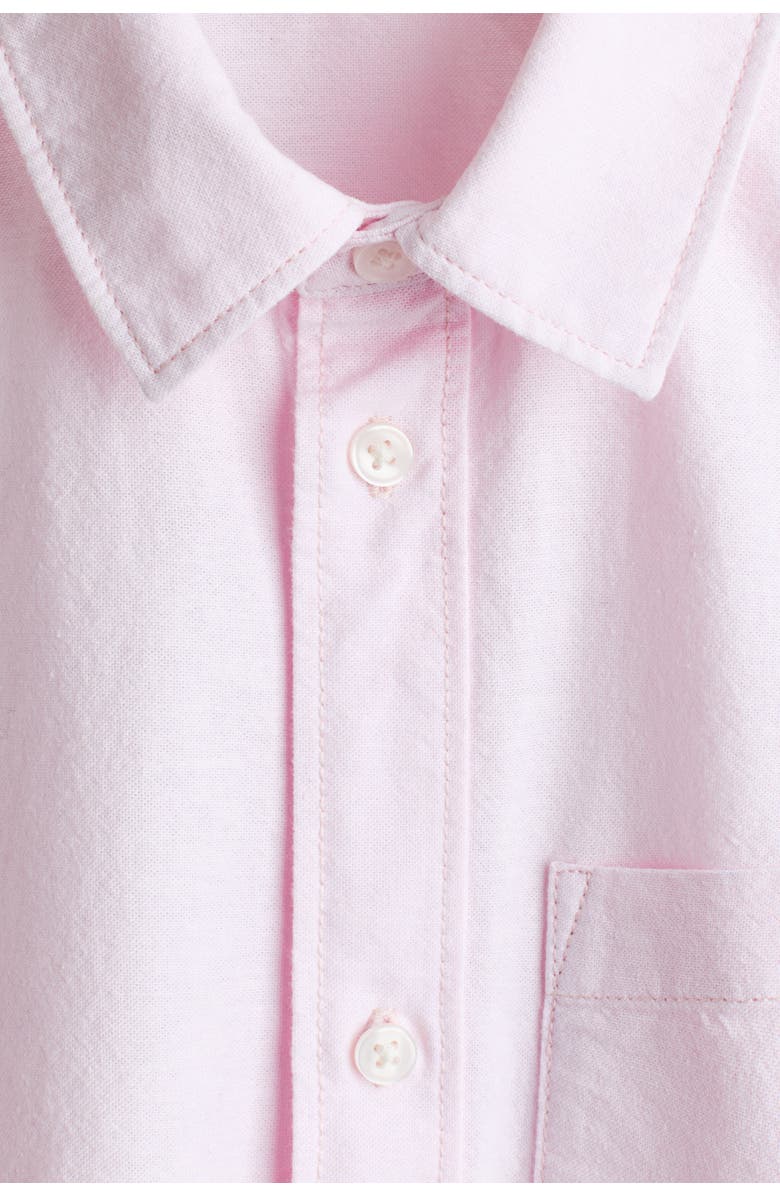 H&M Short-sleeved Cotton Shirt, Alternate, color, Light Pink