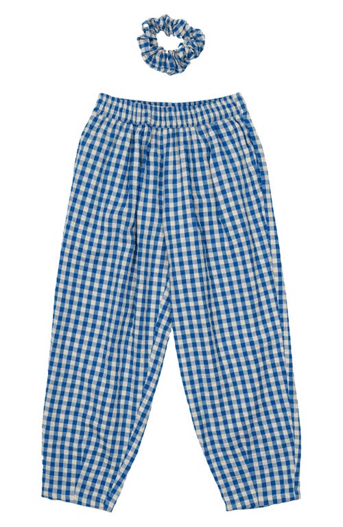 The New Kids' Nally Carrot Gingham Pants & Scrunchie Set In Daphne Check