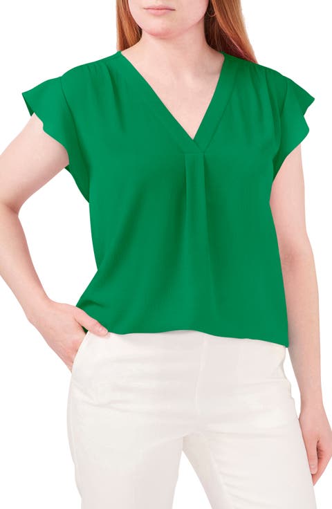 Print Flutter Sleeve Blouse