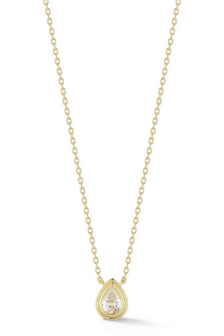 Pear Cut Cubic Zirconia Pendant Necklace, Main, color, GOLD