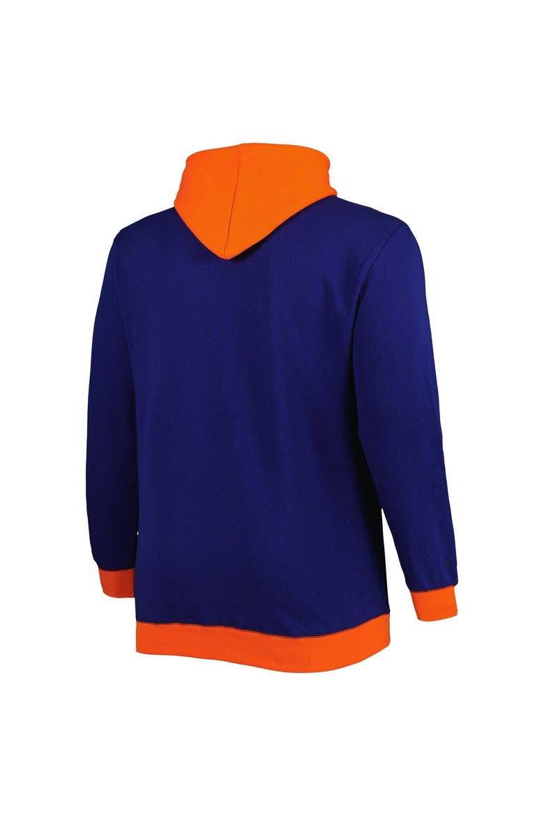 Men's Mitchell & Ness Navy/Orange Chicago Bears Big & Tall Big Face Pullover Hoodie, Alternate, color, Navy