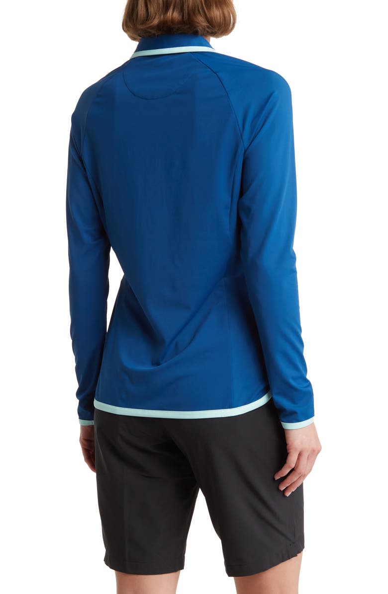 Original Penguin Contrast Tipped Long Sleeve Polo, Alternate, color, Blueberry Pancake