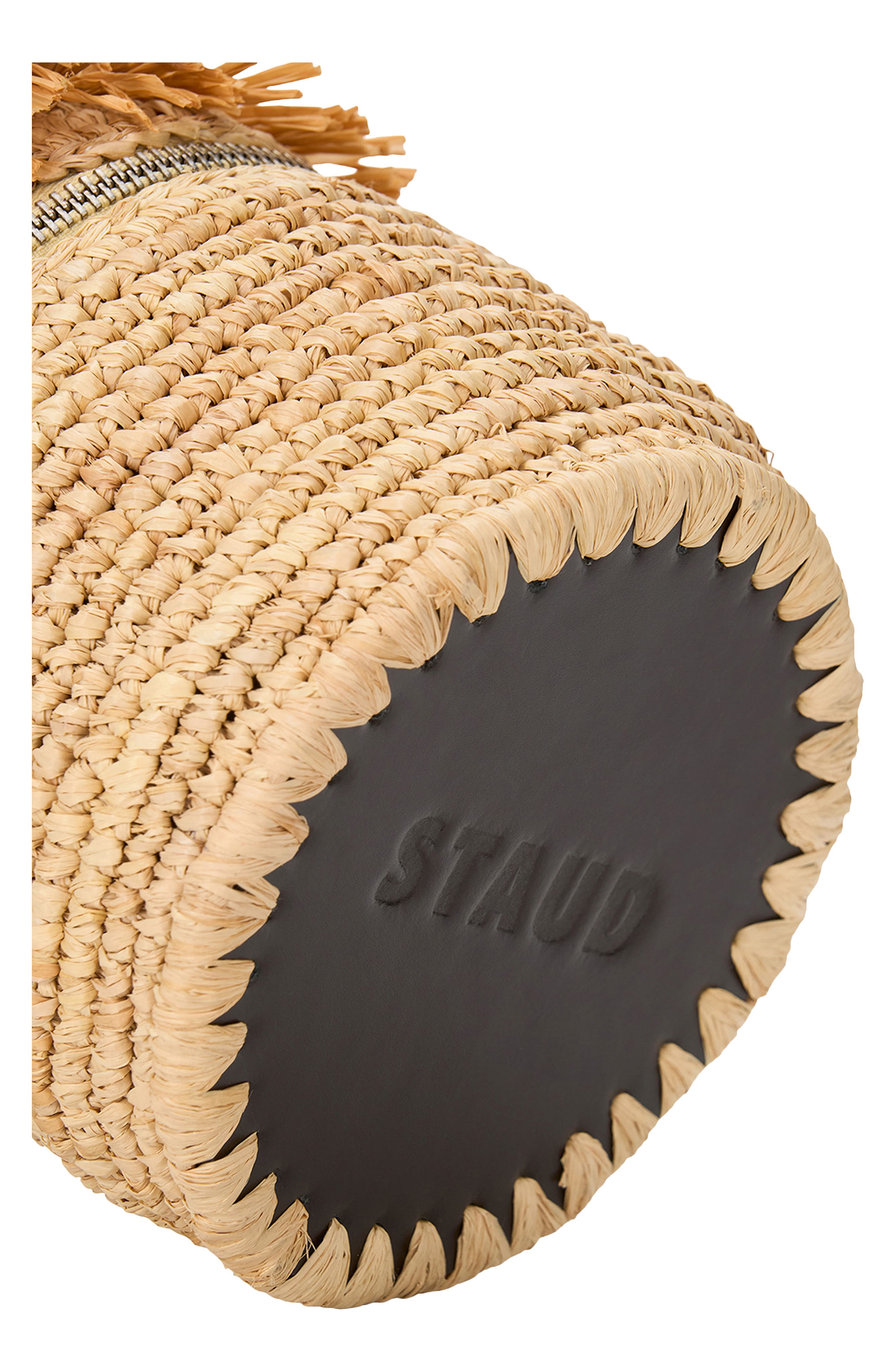 STAUD Tiki Raffia Shoulder Bag, Alternate, color, Natural