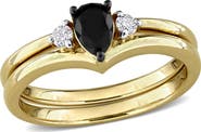 Julianna B. Black & White Diamond Bridal Ring Set 10k