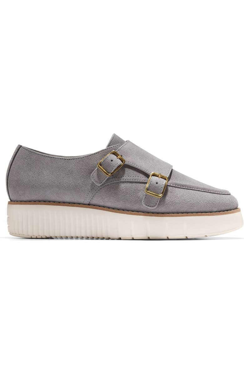 Cole Haan Grand City Platform Monk Sneaker, Alternate, color, Frost Gray Suede/ Ivory