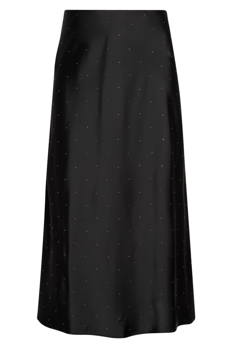 Embellished Bias Flared Maxi Skirt, Alternate, color, ANNE BLACK