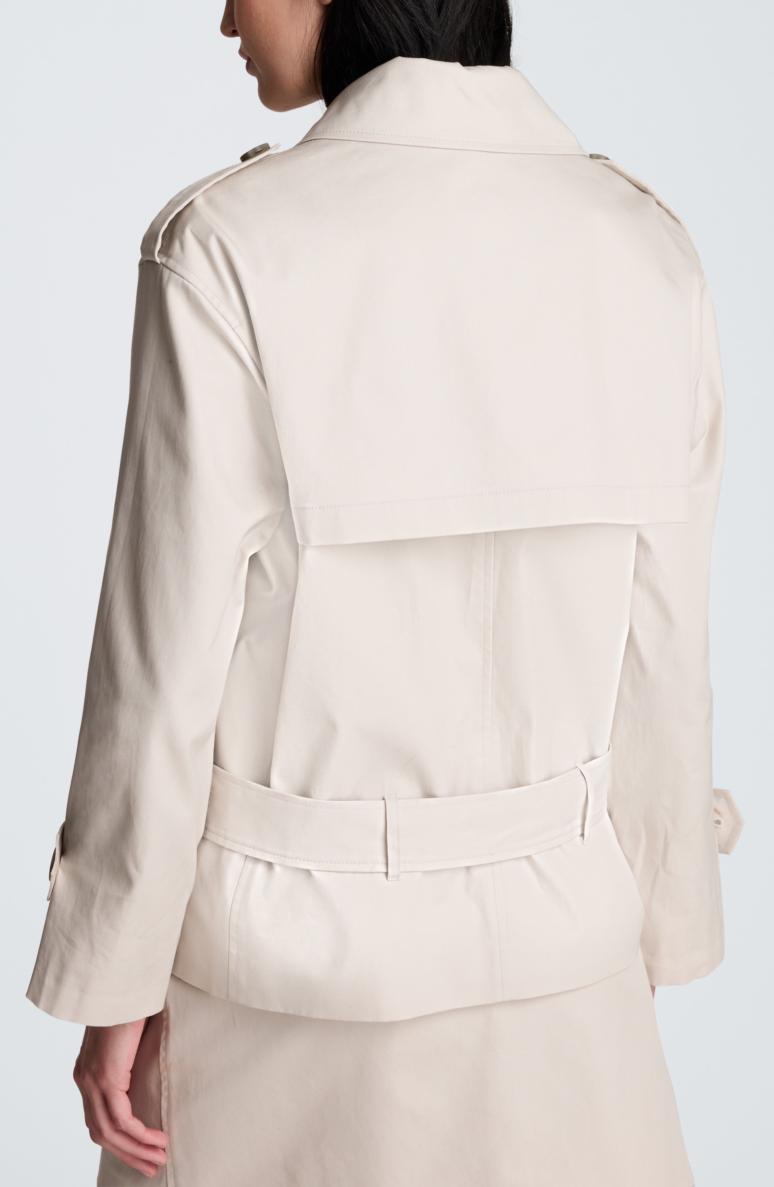 Double Breasted Short Trench Coat - image 2