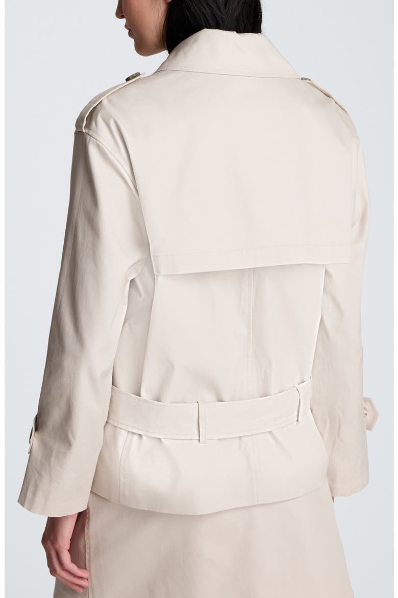 Double Breasted Short Trench Coat, Alternate, color, OXFORD STONE
