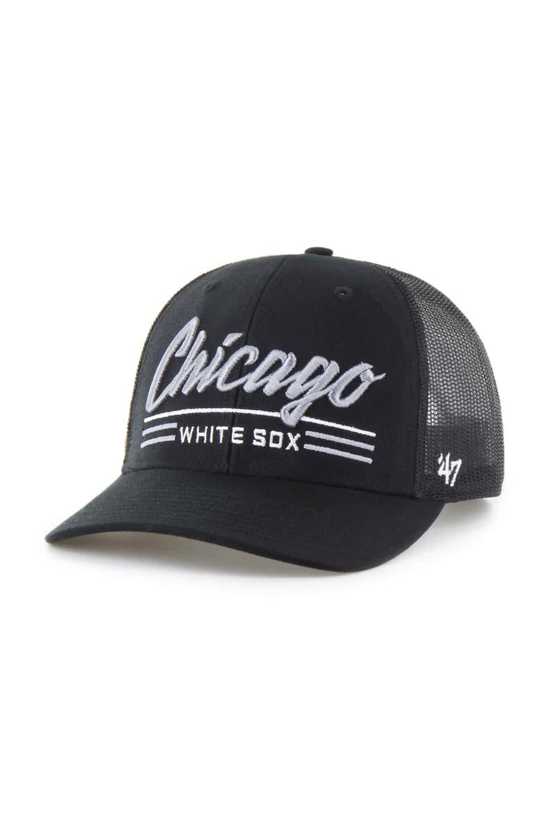 '47 Men's '47 Black Chicago White Sox Garner Trucker Adjustable Hat, Main, color, Black