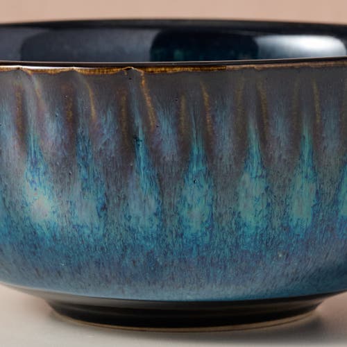 Ten Thousand Villages Canh Drip Glaze Bowl In Blue