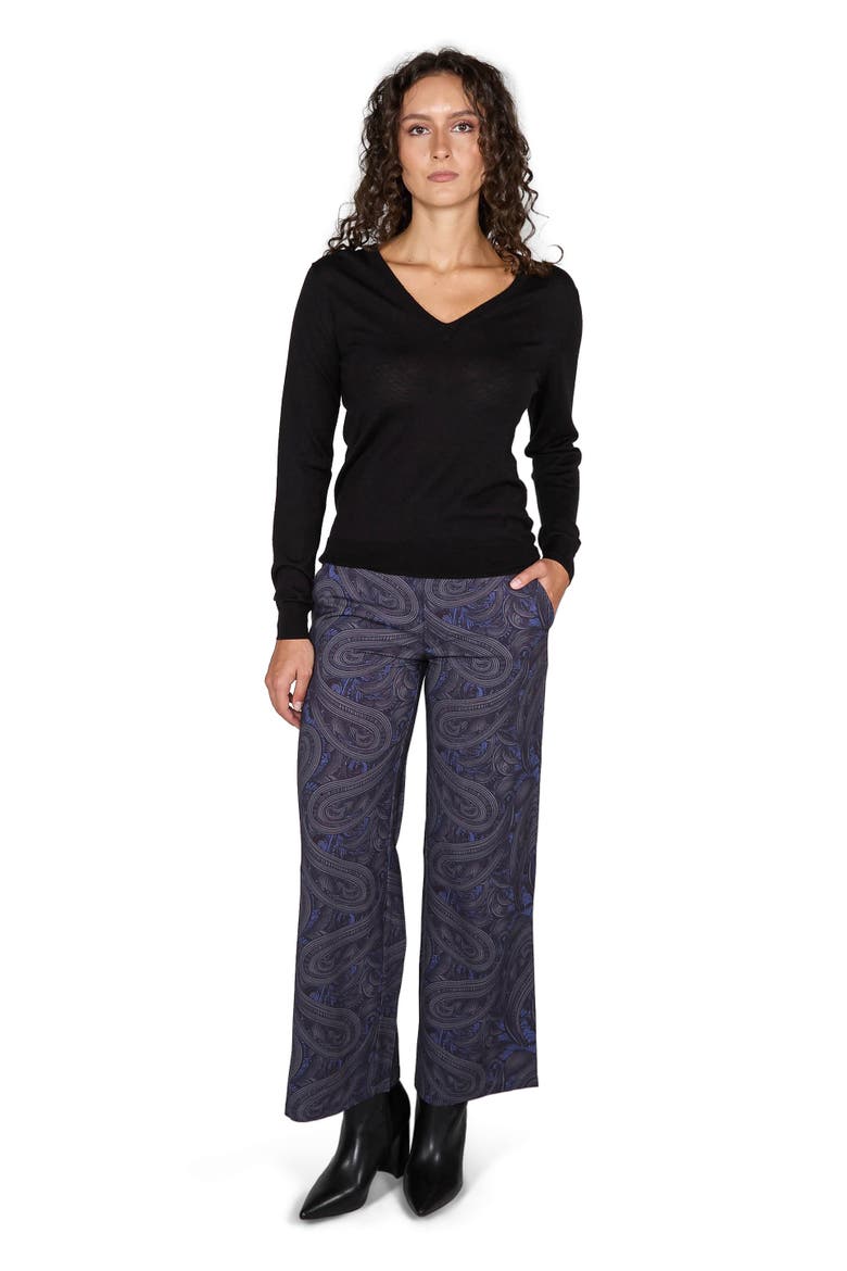 Sasha Cashmere Blend V-neck Sweater, Alternate, color, Black
