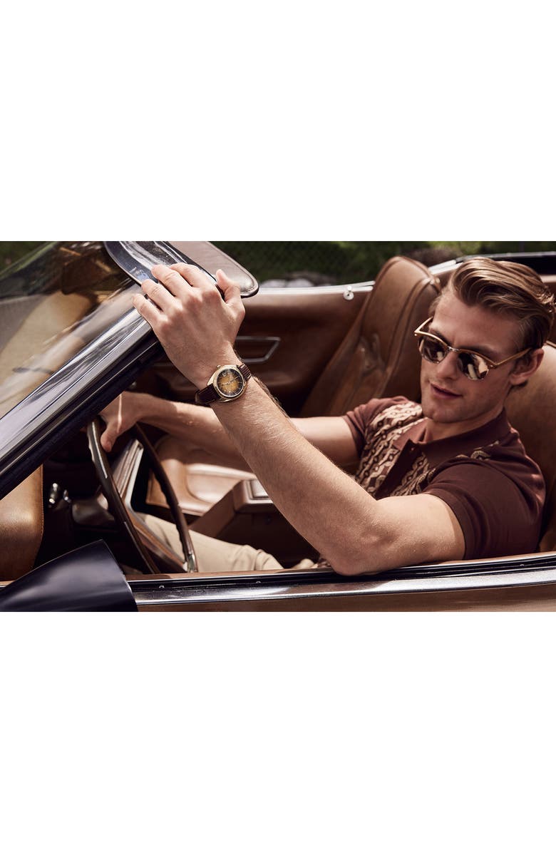 BULOVA Jet Star Leather Strap Watch, 40mm, Alternate, color,