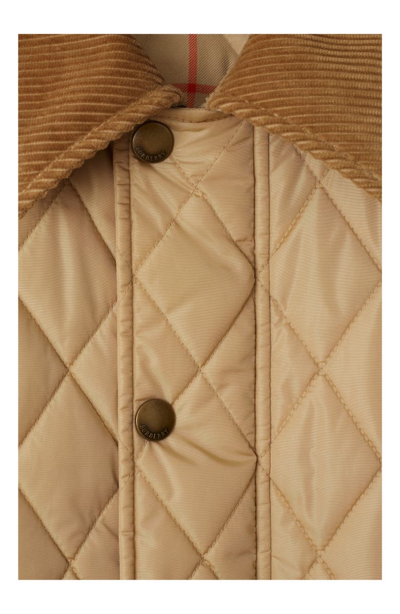 Burberry Cropped Quilted Nylon Jacket, Alternate, color, Flax Beige/Sand Beige