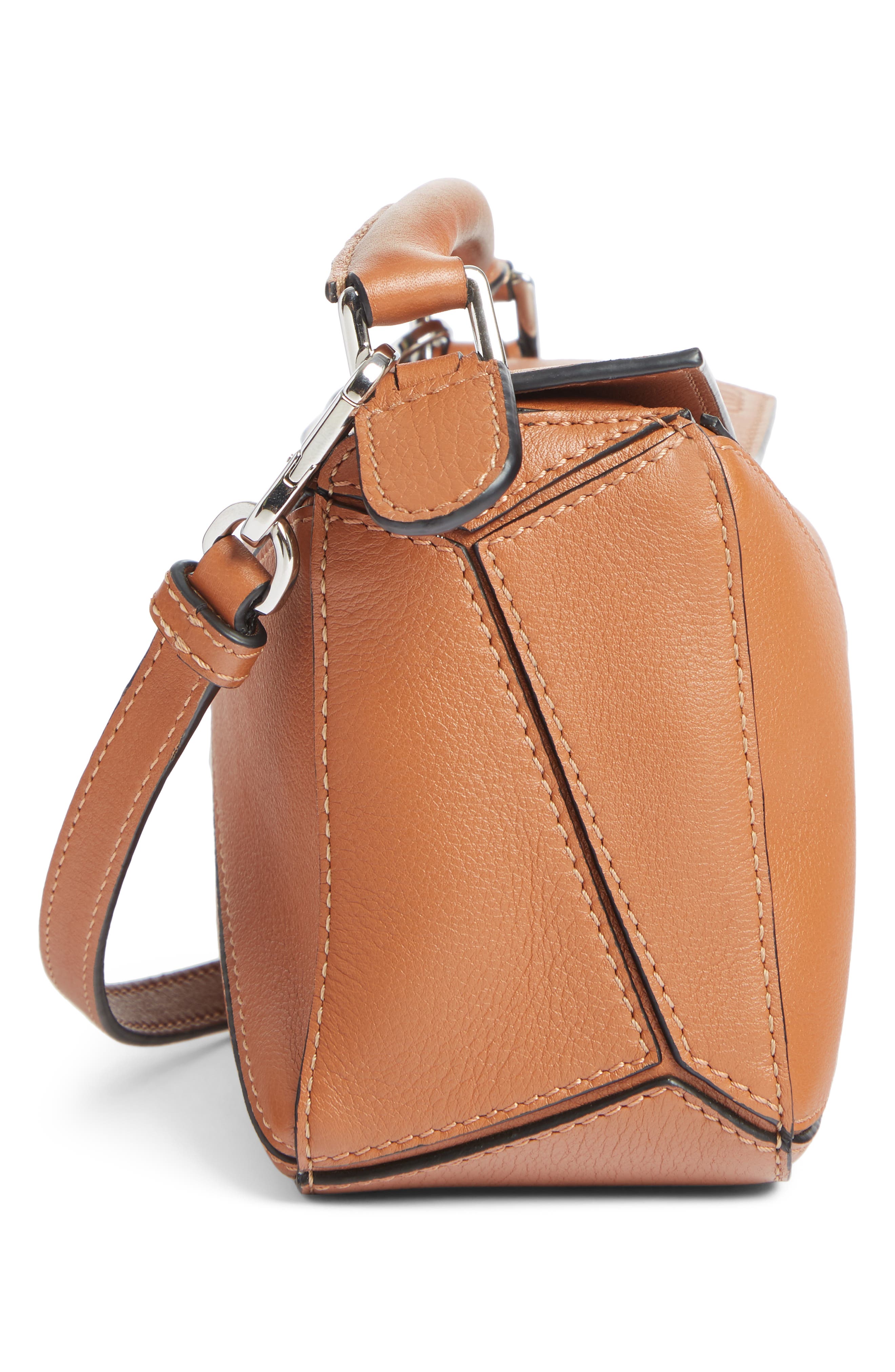 Mini Puzzle Calfskin Leather Bag, Alternate, color, TAN