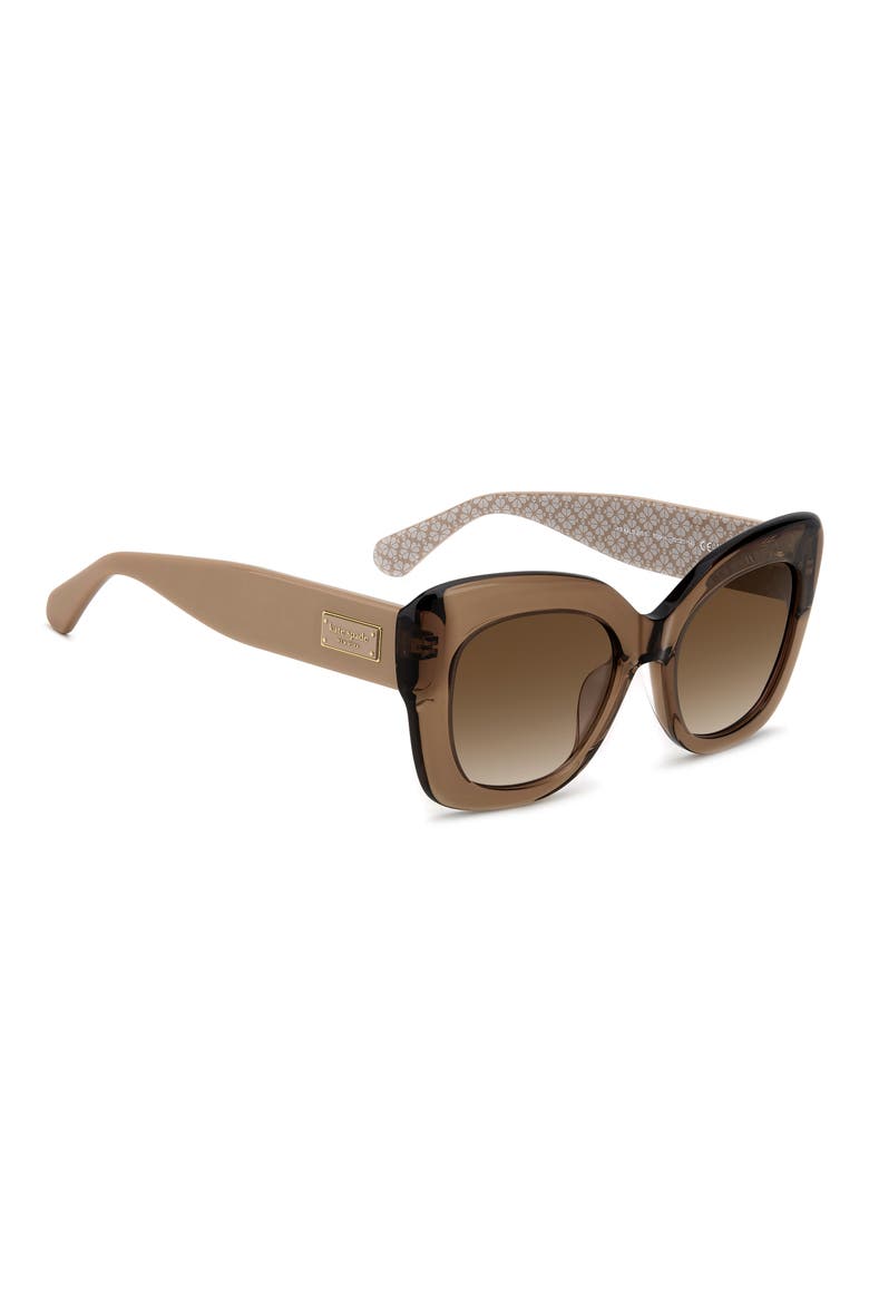 kalie 52mm gradient square sunglasses, Alternate, color, BEIGE CRYSTAL/ BROWN SF