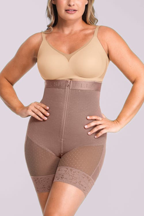 Shapellx AirSlim High Waist Butt-Lifting Polka Dot Shorts in Warm Taupe  product