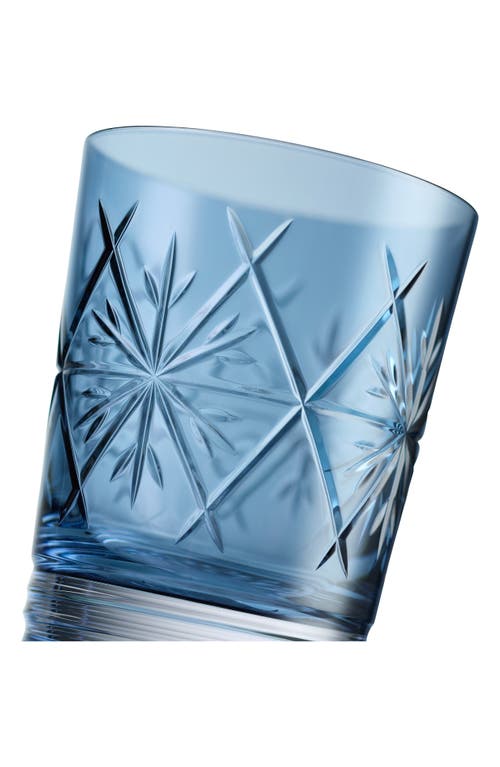 Waterford Winter Wonders Icy Blue Snowflake Set Of 2 Lead Crystal Double Old Fashioned Glasses In Blue