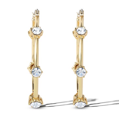 Jessica Simpson Drop And Hoop Earrings With Crystal Embellishments In Gold