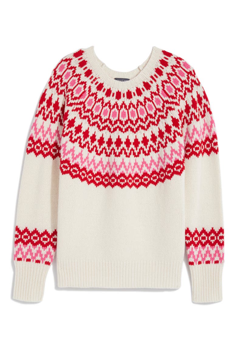 Cast Off Fair Isle Wool Blend Sweater, Alternate, color, MARSHMALLOW