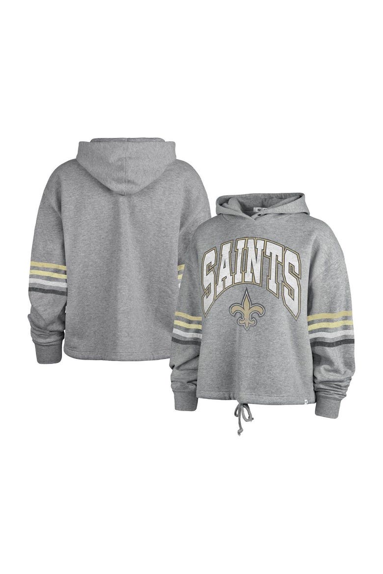 Women's '47 Heather Gray New Orleans Saints Upland Bennett Pullover Hoodie, Main, color, Gray