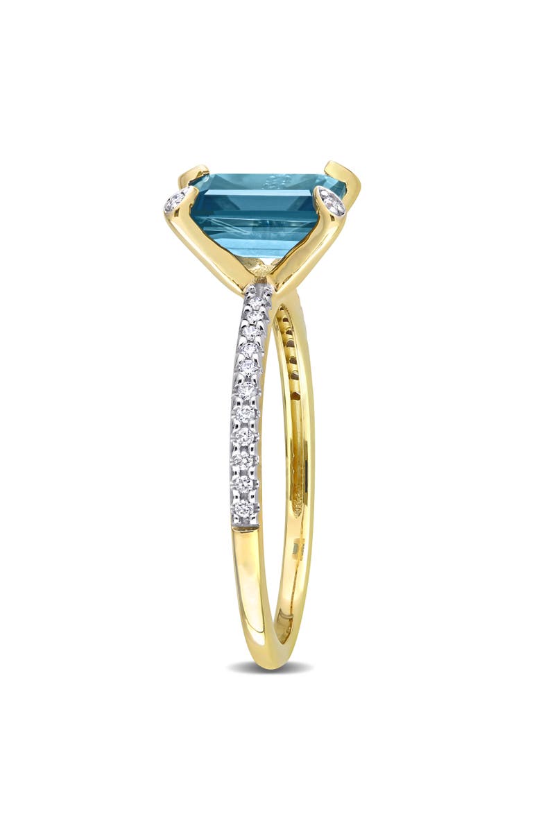 Julianna B. Blue Topaz & Diamond Octagonal Ring 14k, Alternate, color, Topaz