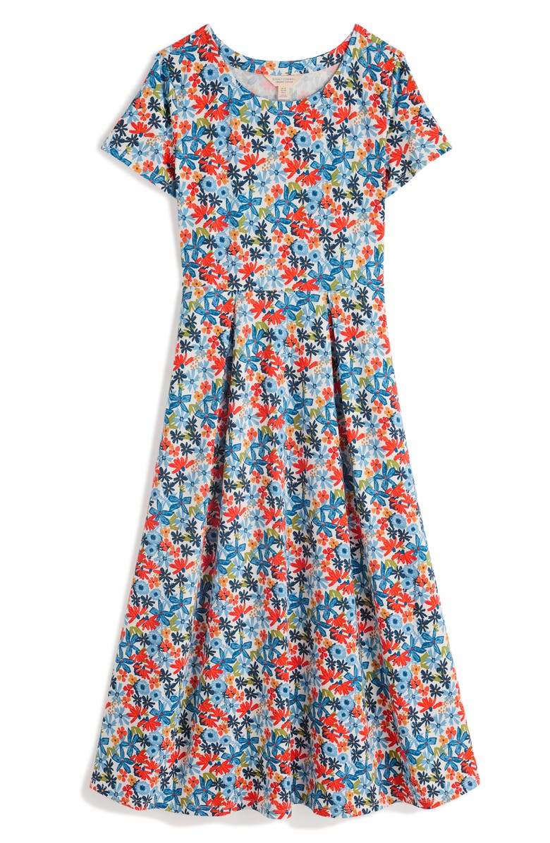 Seasalt Cornwall Veronica Print Stretch Organic Cotton Midi Dress, Alternate, color, Pastel Garden Chalk