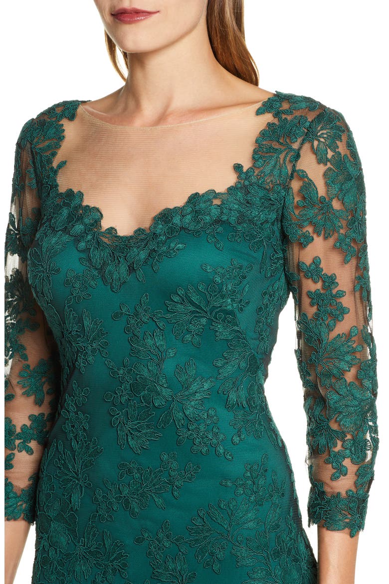 Corded Embroidered Lace Gown, Alternate, color, SEAGRASS