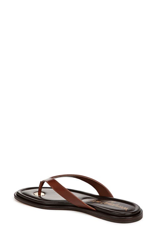 Sam Edelman Remi Leather Flip Flop Burnt Brown Leather In Burnt Brandy