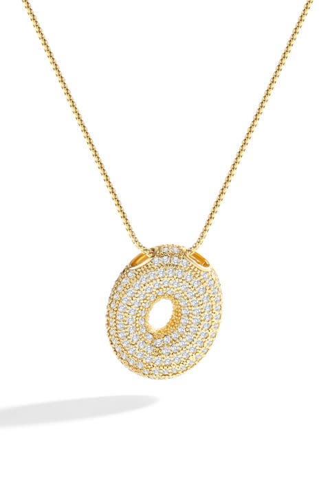 Pave Bubble Initial Necklace