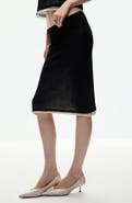 MANGO Colorblock Knit Midi Skirt