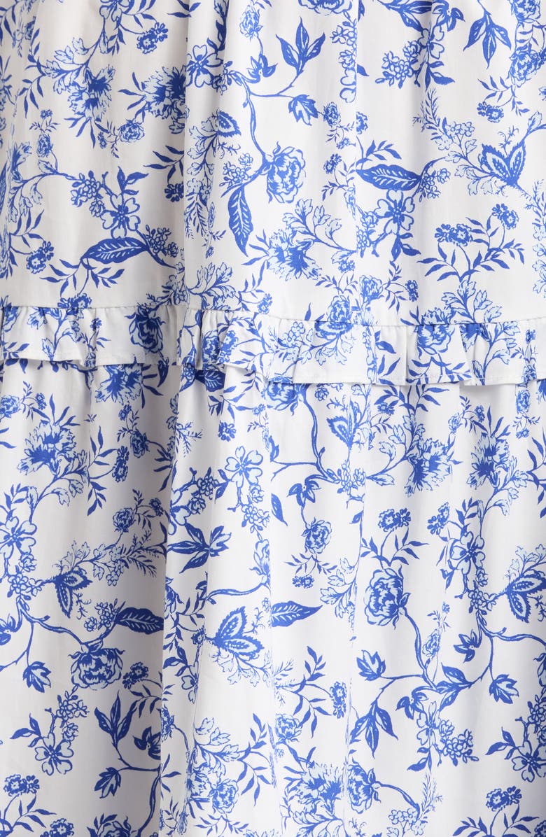 SUGARLIPS Francine Toile Fabiola Ruffle Maxi Dress, Alternate, color, White Blue