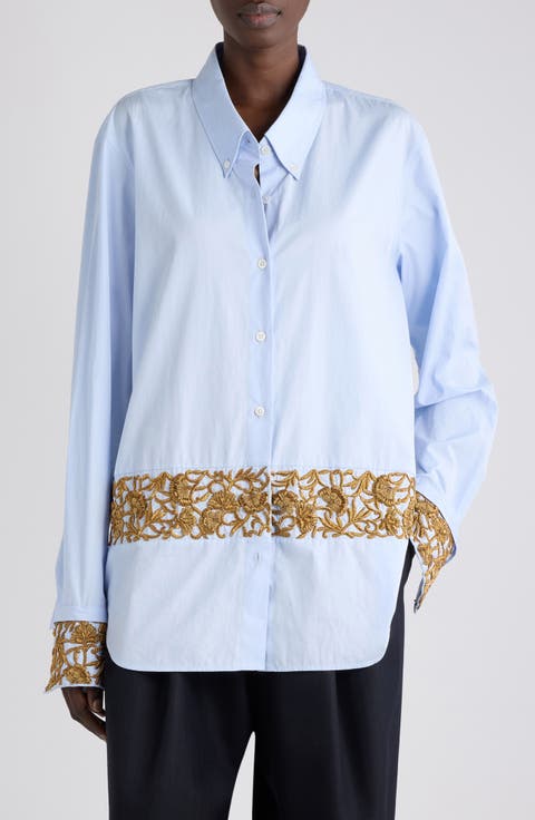 Cheers Bis Embroidered Cotton Button-Down Shirt