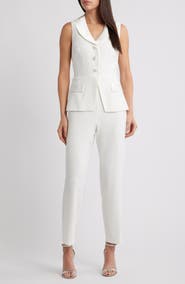 Eliza J Sleeveless Peplum Waistcoat Jumpsuit