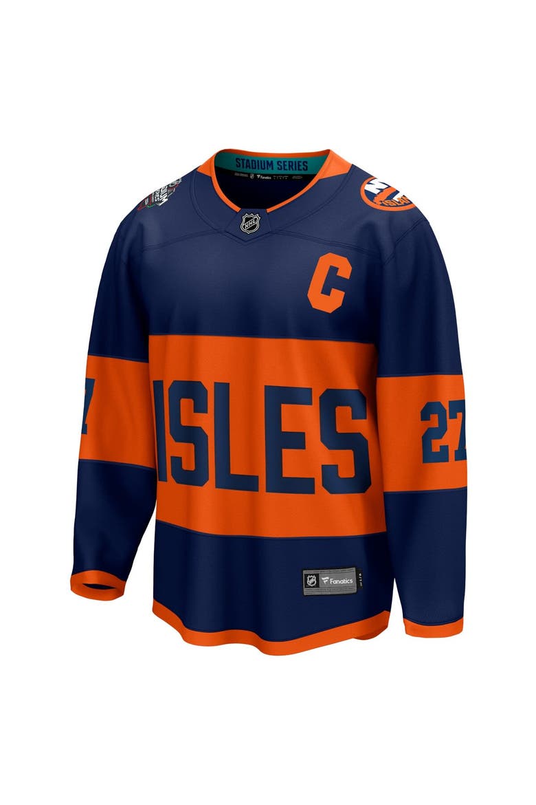 Men's Fanatics Anders Lee Navy New York Islanders 2024 NHL Stadium Series Breakaway Player Jersey, Alternate, color, Navy