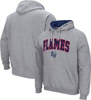 COLOSSEUM Men's Colosseum Heathered Gray Liberty Flames Arch and Logo Pullover Hoodie