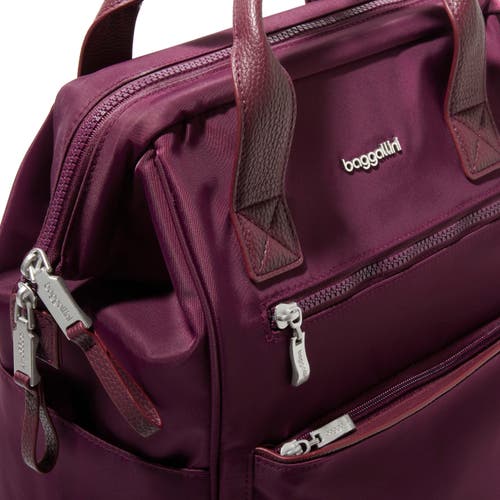 Baggallini Soho Laptop Backpack In Mulberry Twill Nylon