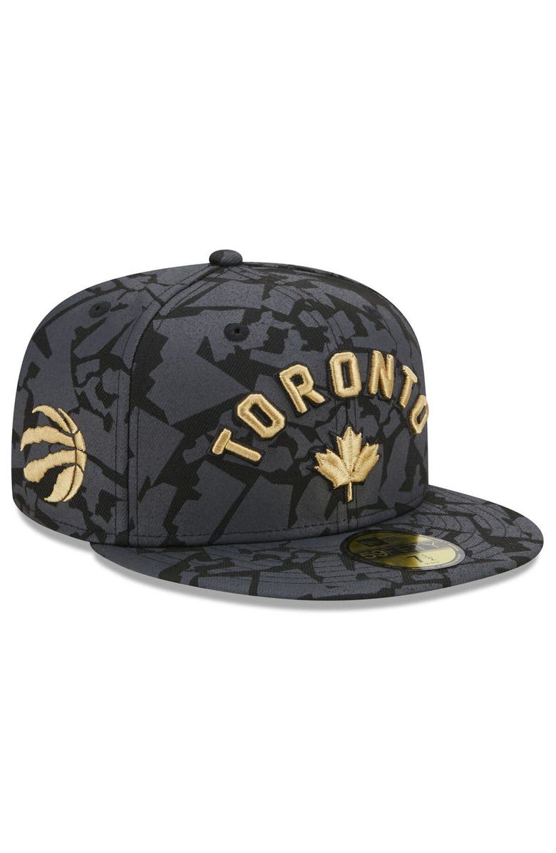 New Era Men's New Era  Gray Toronto Raptors 2022/23 City Edition Official 59FIFTY Fitted Hat, Alternate, color, 