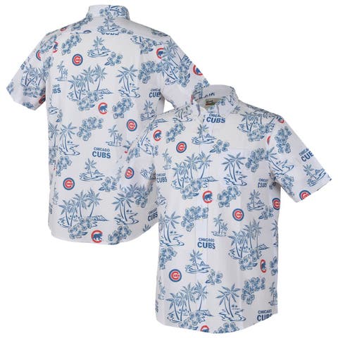 Men's Reyn Spooner  White Chicago Cubs Kekai Performance Button-Up Top