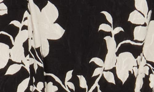 Shop Renee C Floral Collared Jacquard Dress In Black