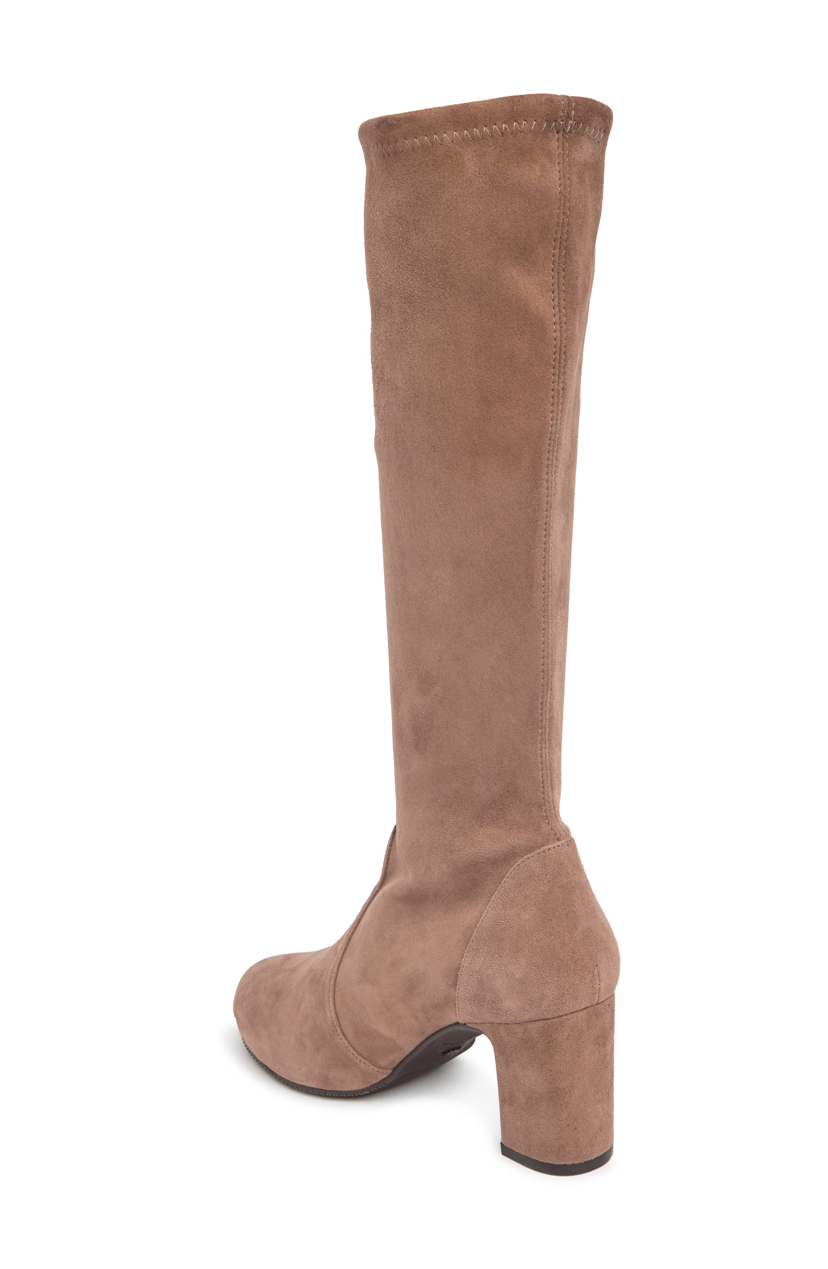 Carolinda Tall Leather Block Heel Boot, Alternate, color, TAUPE
