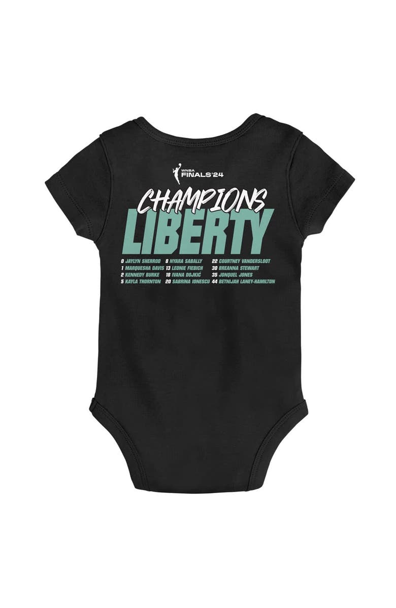Outerstuff Newborn Black New York Liberty 2024 WNBA Finals Champions Roster Bodysuit, Alternate, color, 