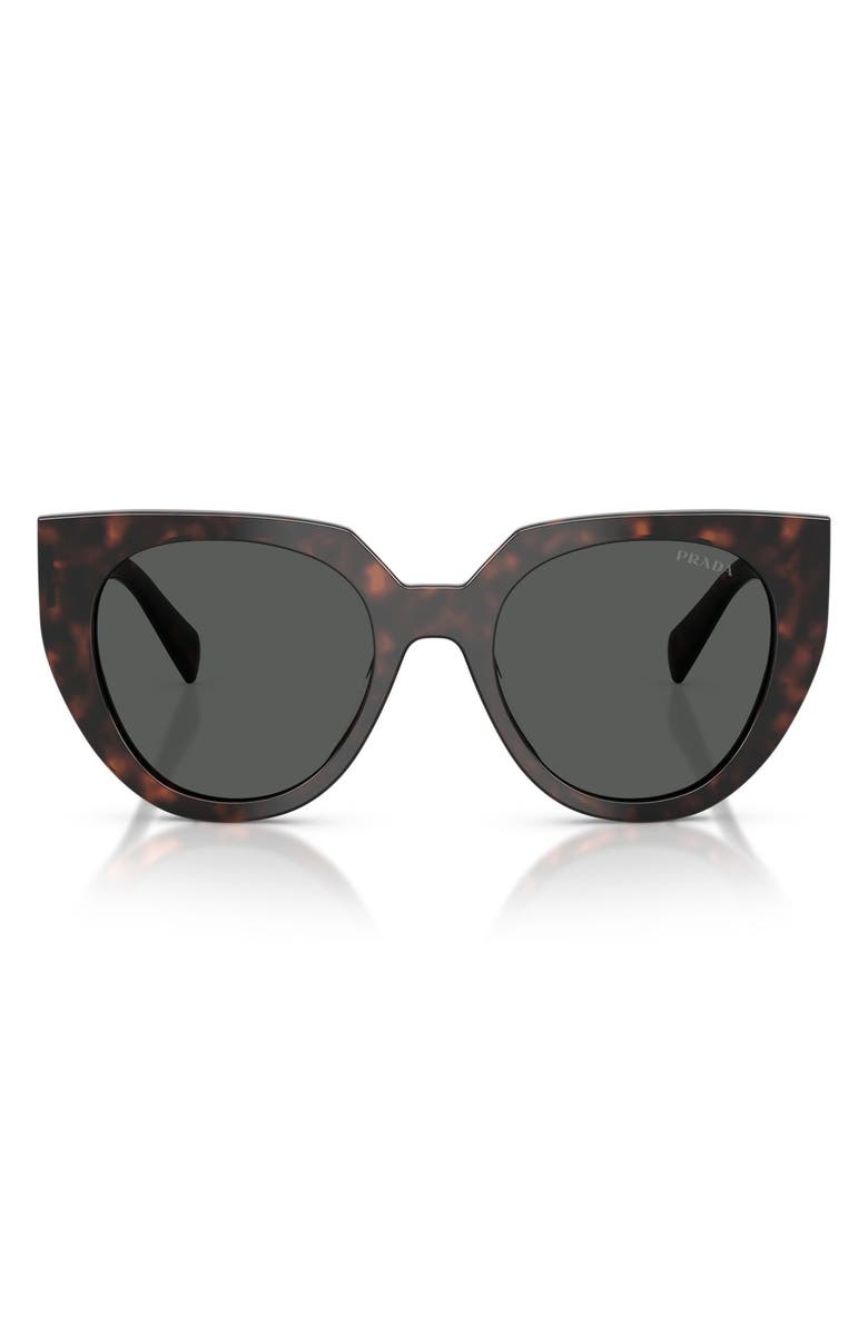 Prada 52mm Cat Eye Sunglasses, Main, color, Root Tortoise / Dark Grey