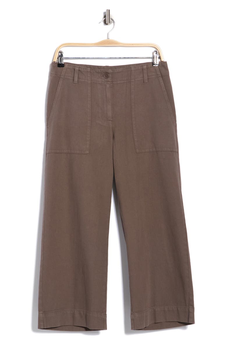 Organic Cotton Wide Leg Cropped Pants, Alternate, color, RYE