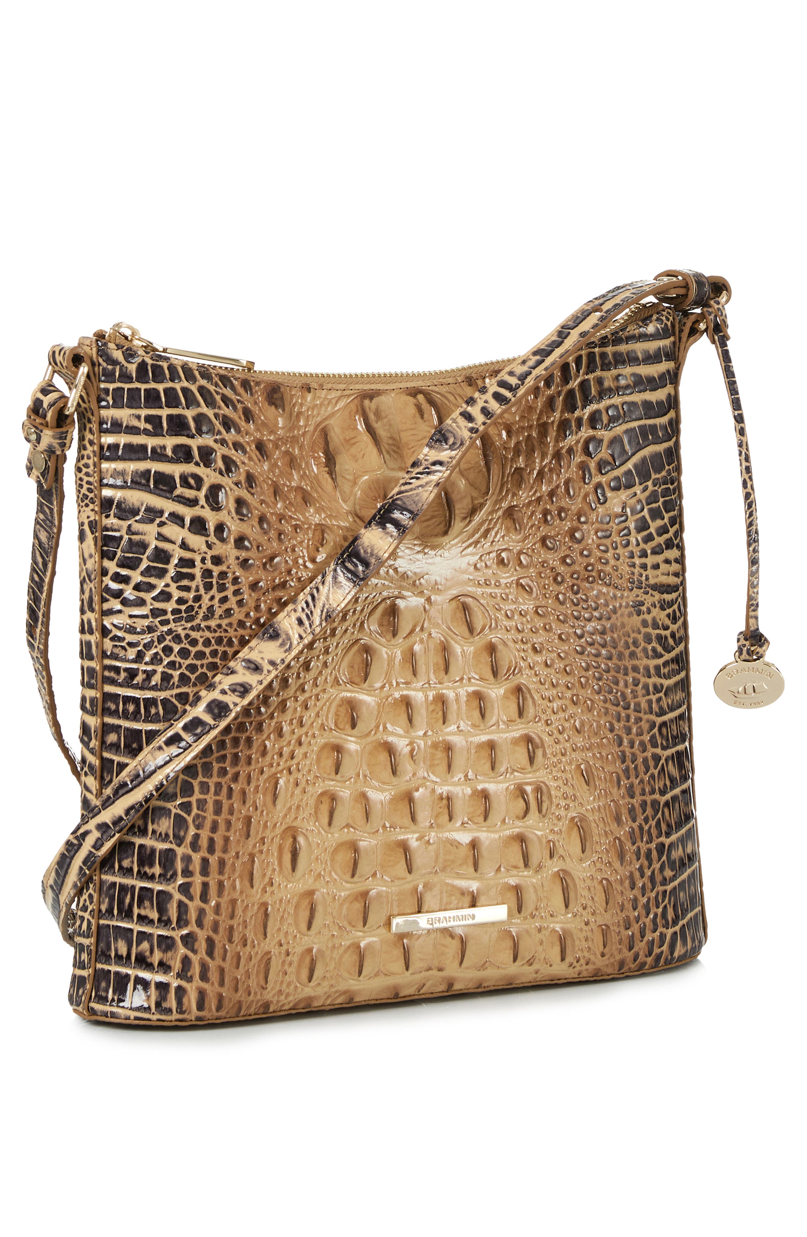 Katie Croc Embossed Leather Crossbody Bag, Alternate, color, PASTRY